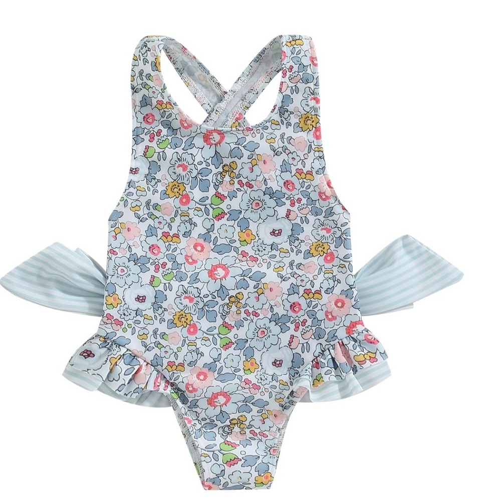Toddler Floral Backless Bathing Suit